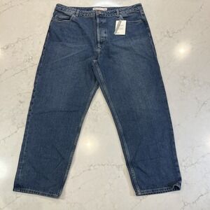 ASOS NEW Mom‎ Jeans Women UK 18 US 14 Blue Straight Ankle Crop